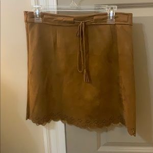 brown mini skirt